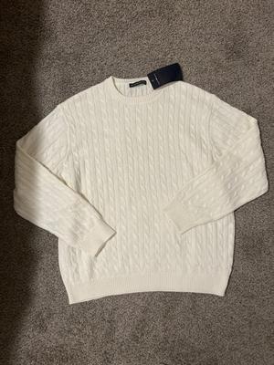 brandy white cable knit sweater