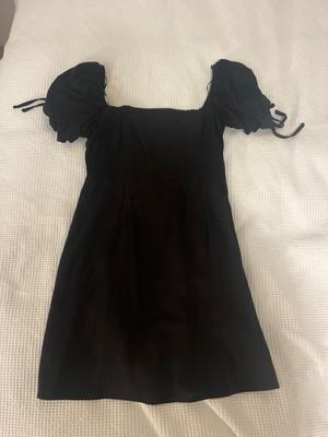 black shoulder dress