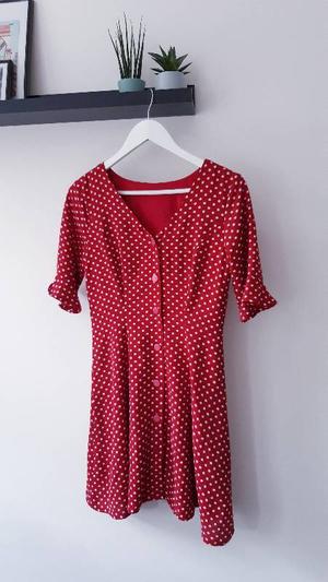 Red dotted dress