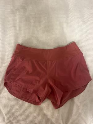 lululemon rusty pink speed-up shorts