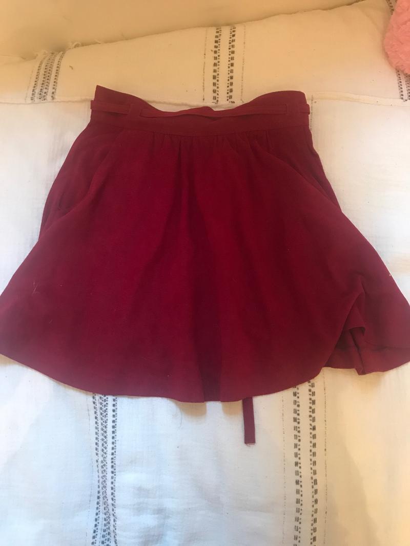 Red Suede Skirt