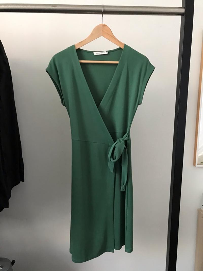 Green wrap dress