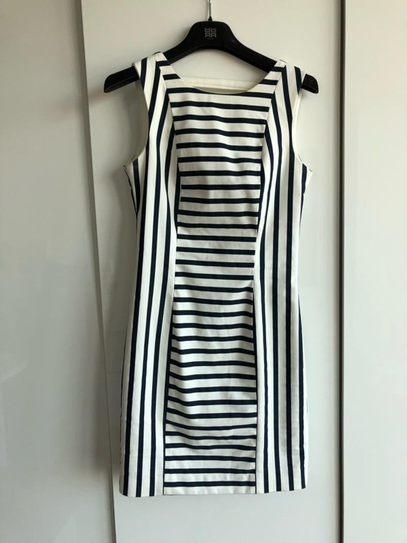 Striped open back dress