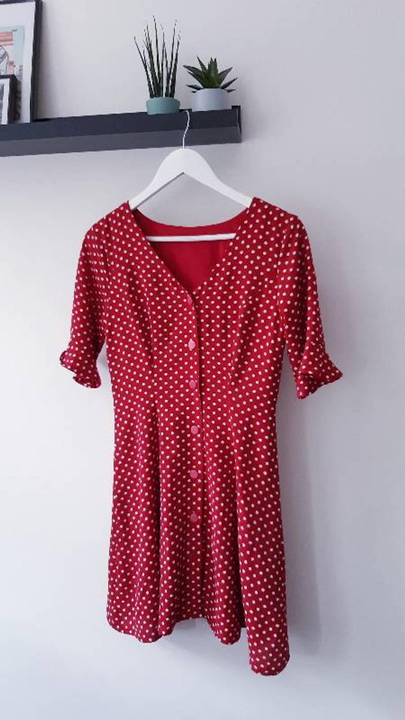 Red dotted dress