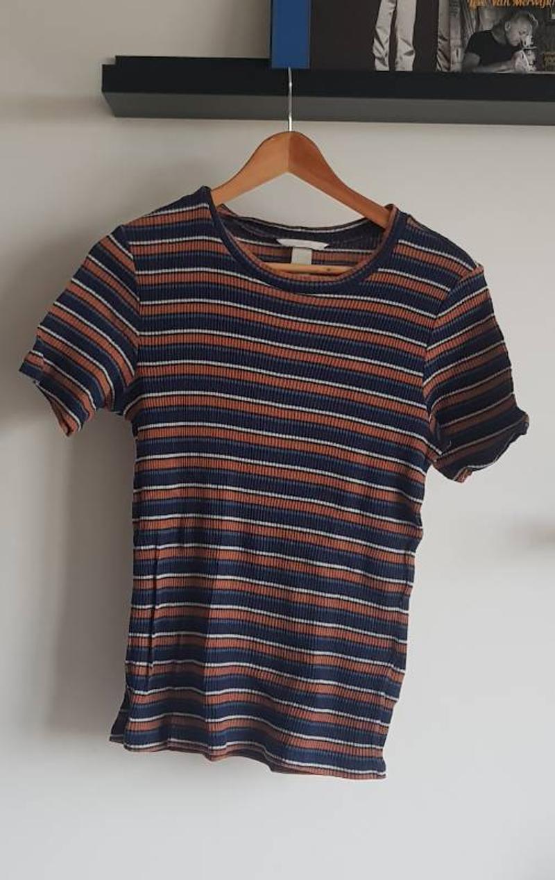 Striped t-shirt blue and orange