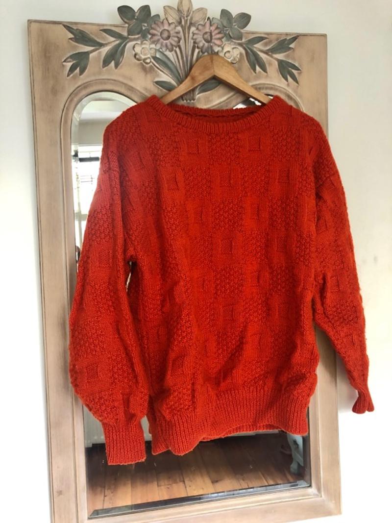 Beautiful wool orange vintage sweater