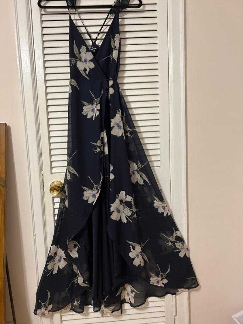 Long floral wrap dress