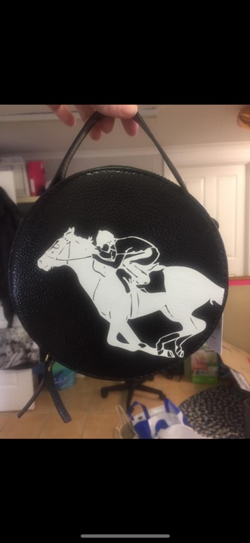 Giddy up black and white bag