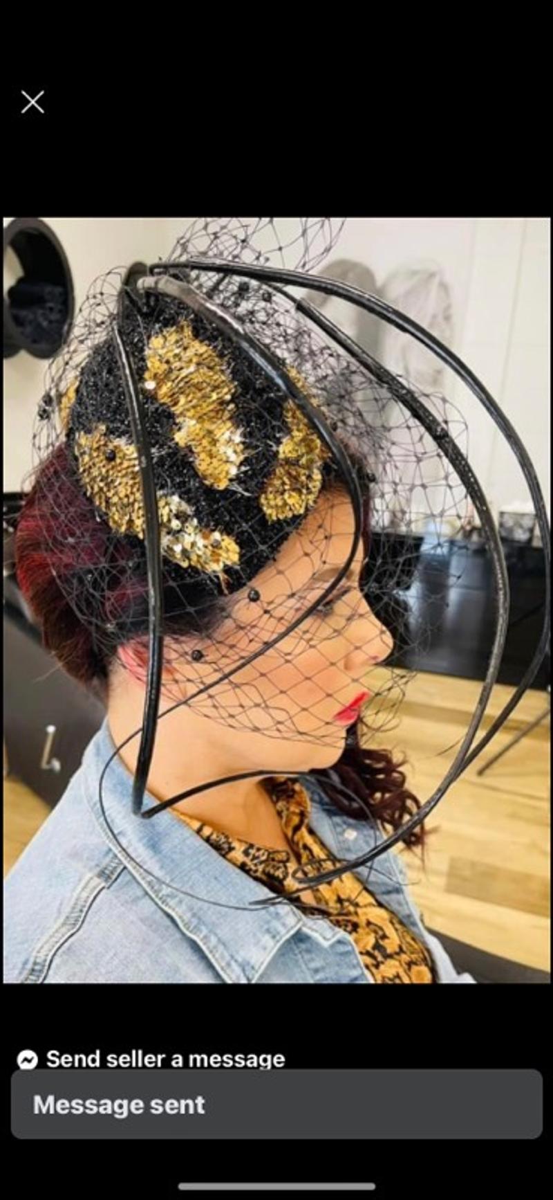 Jetta & Till millinery with added gold sequins